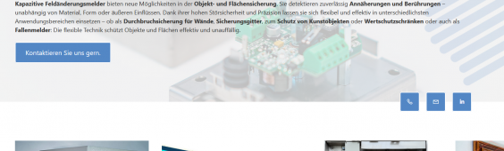 Kapazitive Sicherheitstechnik für Objekte, Flächen und Strukturen