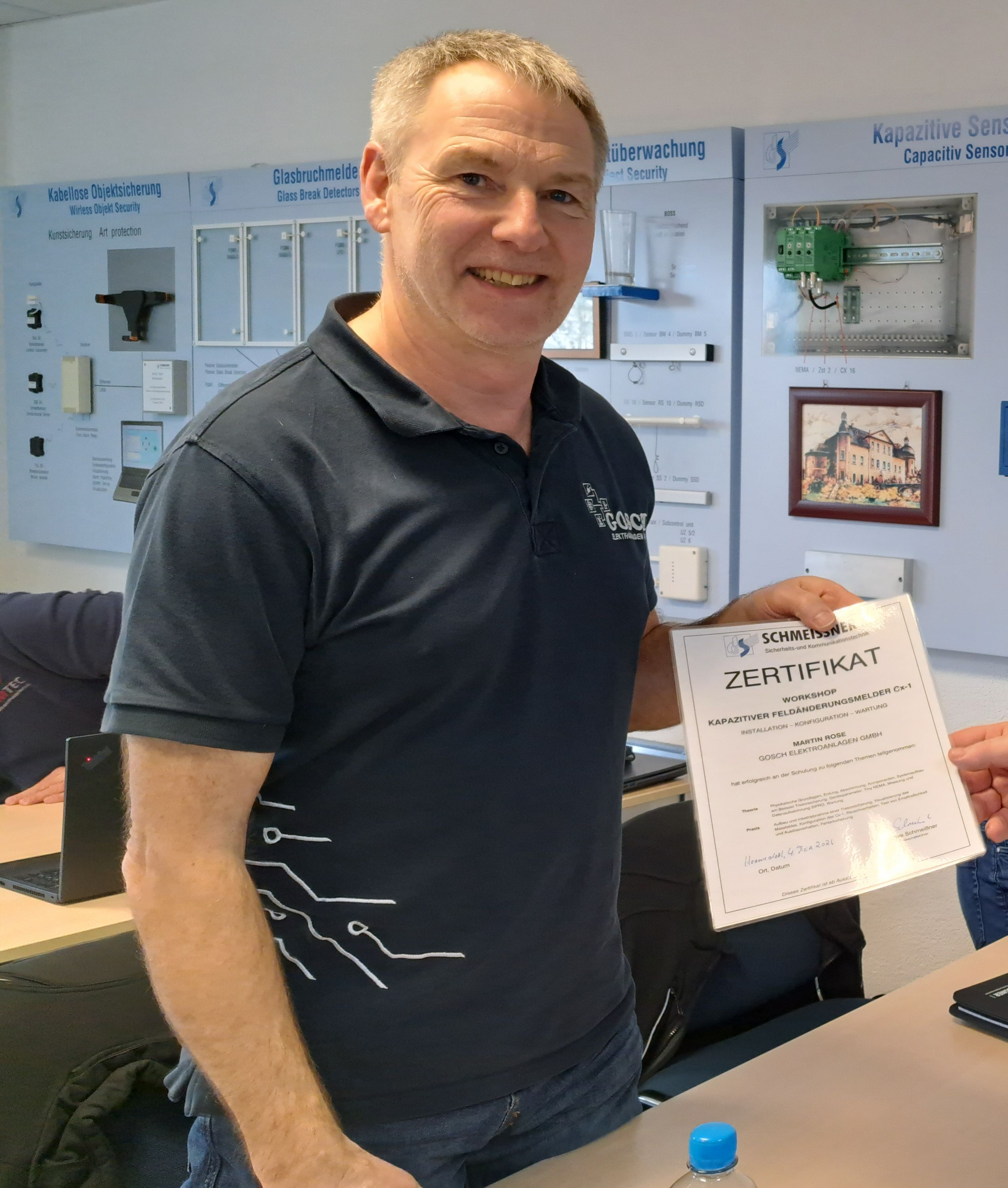 Zertifikatsübergabe an Martin Rose von der Firma Gosch Elektroanlagen GmbH
